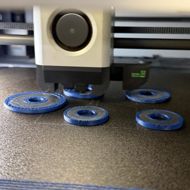 3d print with metal washer insets
